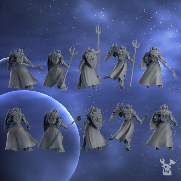 3D printed silver Guards Squad model by Last Hope Miniatures, featuring ten detailed miniatures for tabletop gaming.