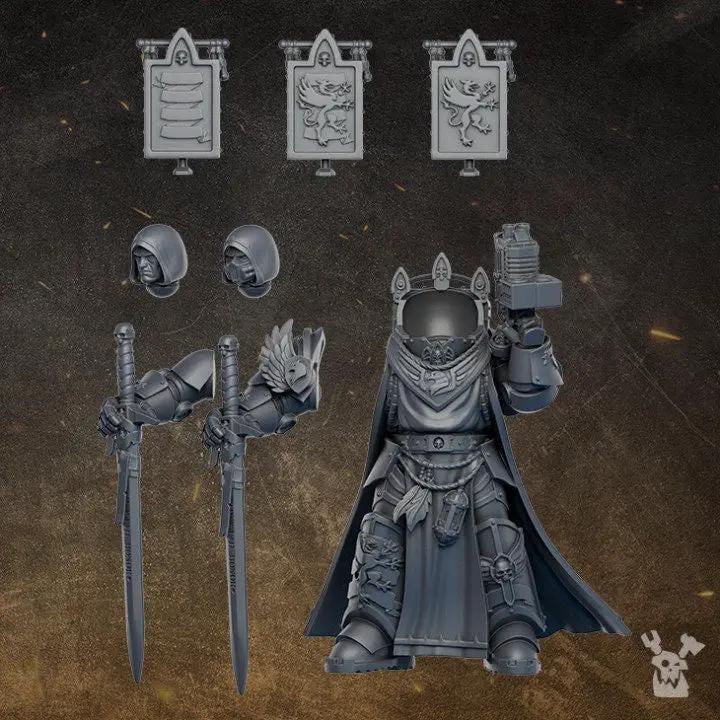3D printed Sir Percival model by Last Hope Miniatures, detailed miniature figure with intricate armor and medieval design.