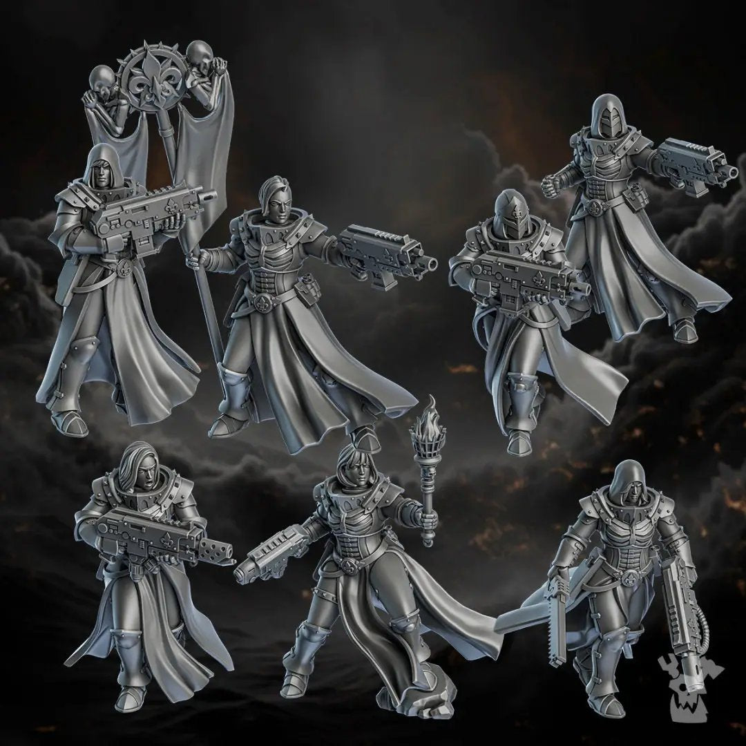 3D printed Sisters of Minor Guilt x7 miniatures by Last Hope Miniatures, detailed models from DakkaDakka Miniatures.
