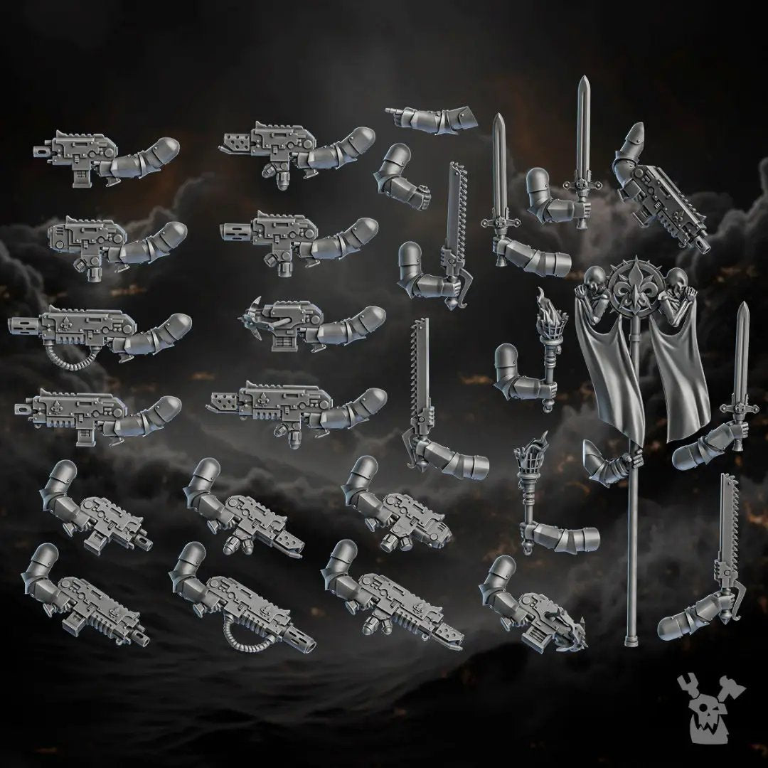3D printed Sisters of Minor Guilt x7 model by Last Hope Miniatures, detailed miniatures for tabletop gaming, assembled and painted.
