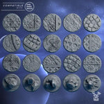 3D printed silver moon base set model by Last Hope Miniatures, featuring detailed lunar terrain for tabletop gaming.