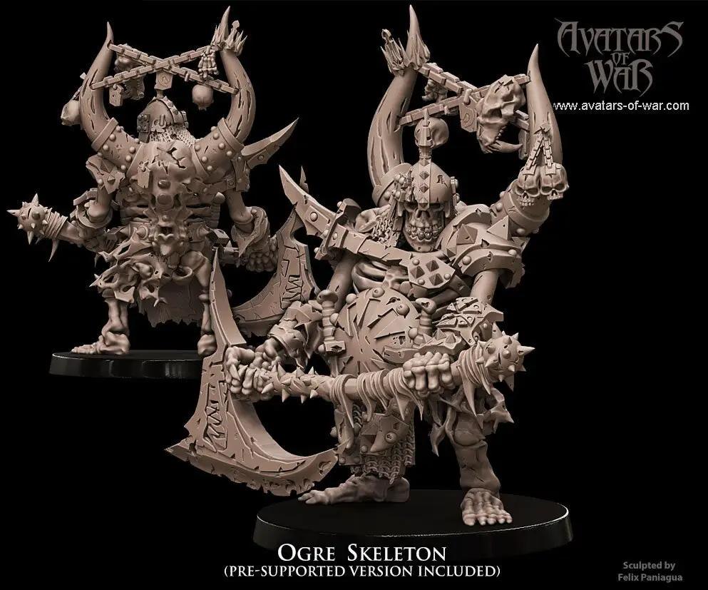 3D printed Skeletal Ogre model by Last Hope Miniatures for Avatars of War, featuring detailed skeletal design and menacing stance.