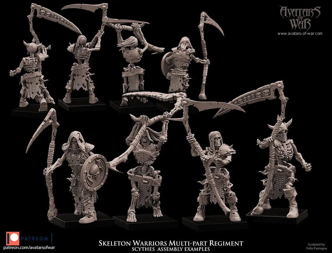 3D printed Skeletal Warriors Regiment model by Last Hope Miniatures, featuring detailed skeletal warrior figures for tabletop gaming.