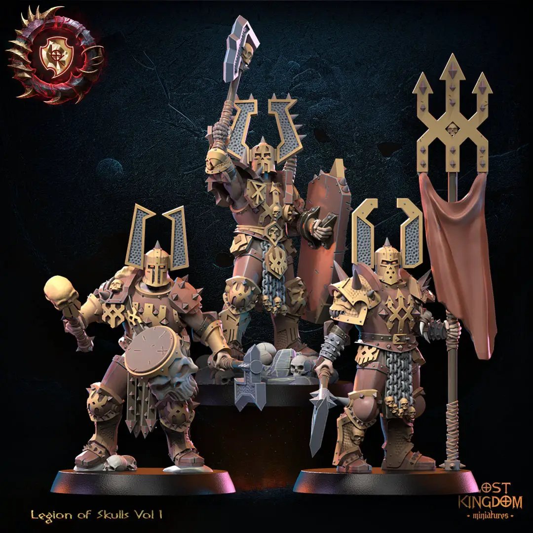 3D printed skull collectors command group model by Lost Kingdom Miniatures, featuring detailed skull-themed miniatures for tabletop gaming.