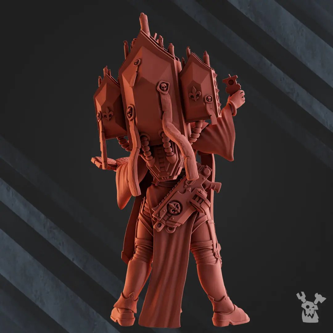 3D printed model of a speaker sister figure by Last Hope Miniatures, designed by DakkaDakka, showcasing detailed miniature craftsmanship.