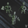 3D printed squad of 5 Ork Bigg'uns models by Last Hope Miniatures, detailed green war figures from DakkaDakka.