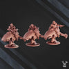 3D printed Star Alves Rider Squad model by DakkaDakka Miniatures, featuring three detailed sci-fi miniatures from Last Hope Miniatures.