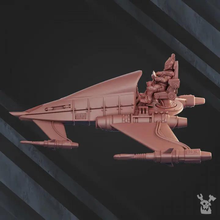 3D printed Star Cobra model by Last Hope Miniatures, detailed sci-fi spaceship from DakkaDakka collection.