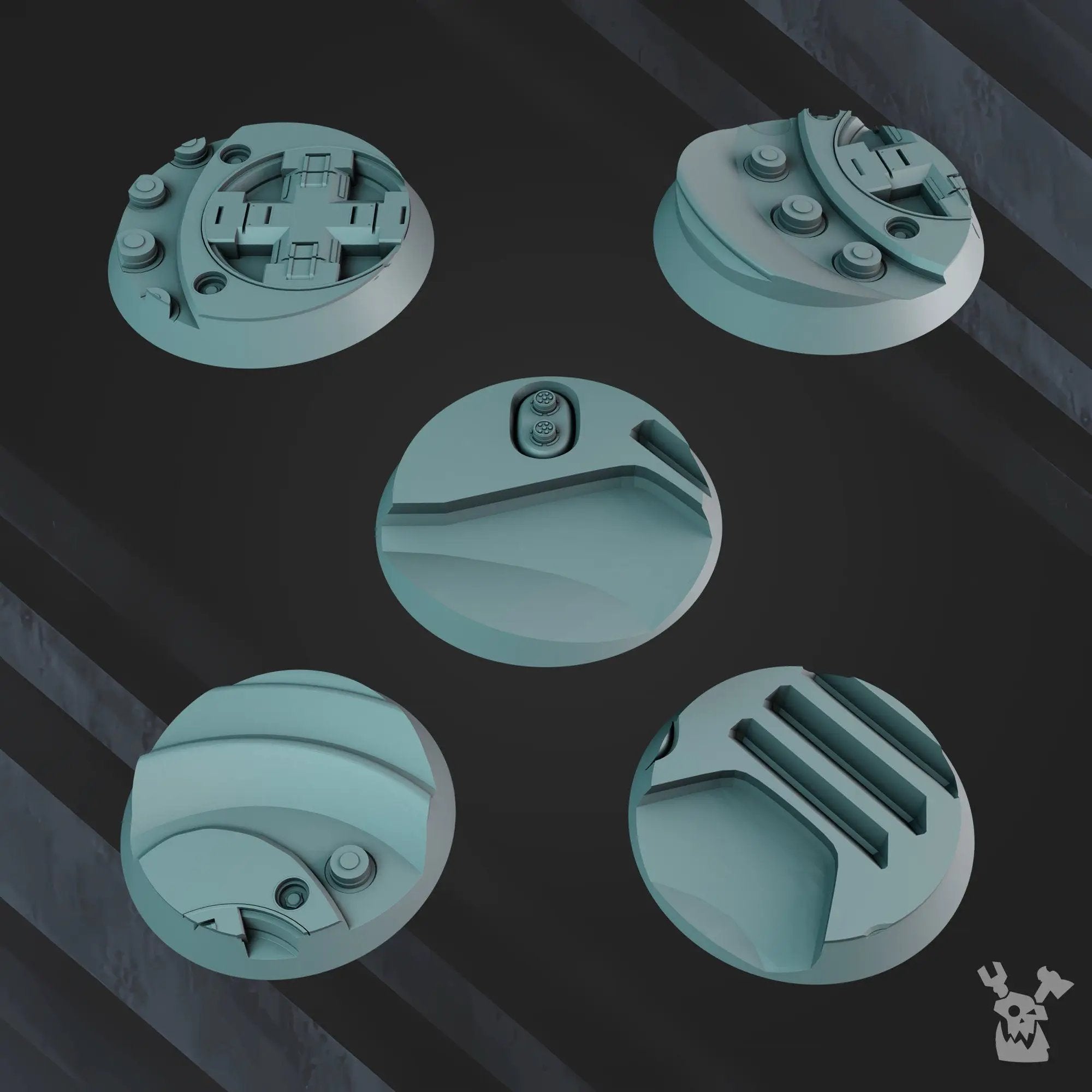 3D printed Starforge bases model set by Last Hope Miniatures, featuring detailed textured bases for miniature tabletop gaming.