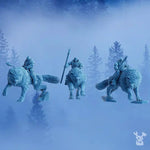 3D printed Stormbringer Wolfrider Squad model by Last Hope Miniatures, featuring three detailed fantasy warrior figures.