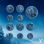 3D printed Stormbringers Frozen Base Set model by Last Hope Miniatures, featuring icy terrain and detailed miniature base design.