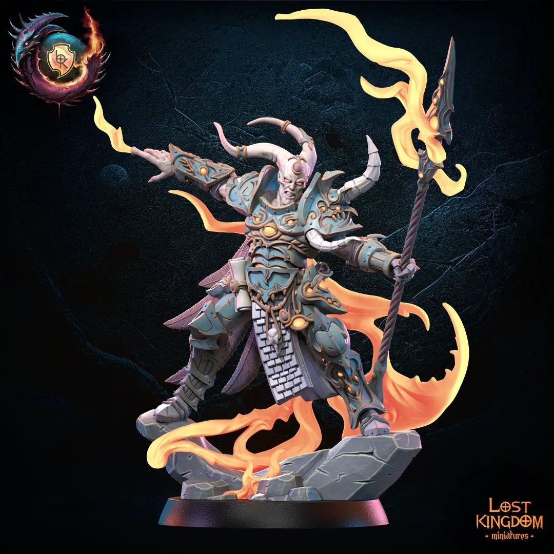 3D printed Supreme Sorcerer of Chaos model by Lost Kingdom Miniatures, detailed fantasy figure from Last Hope Miniatures.