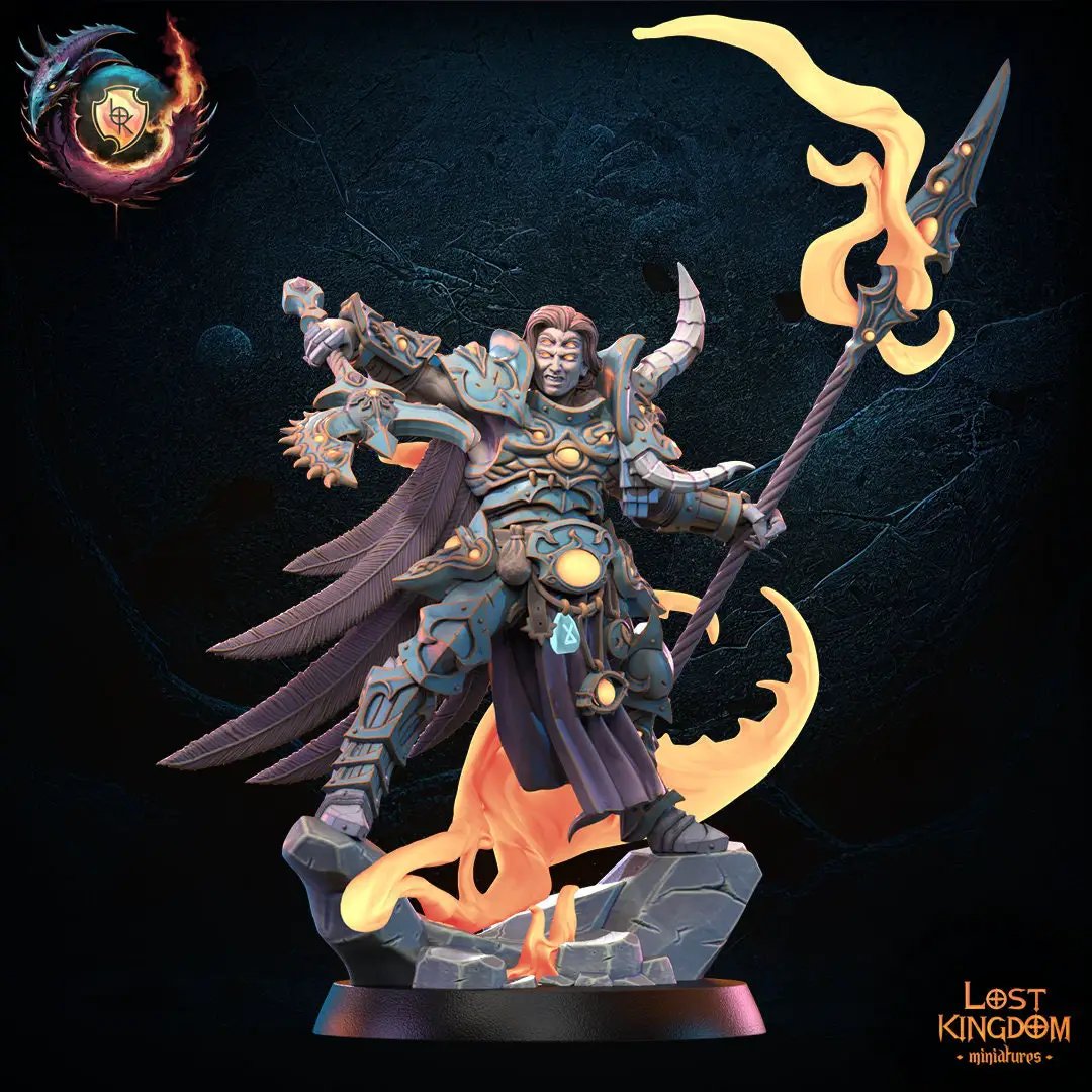 3D printed Supreme Sorcerer of Chaos model by Lost Kingdom Miniatures, detailed fantasy figure for tabletop gaming.