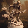 3D printed Tabaxi Forest Ranger model by Last Hope Miniatures, detailed feline character with forest-themed gear and attire.