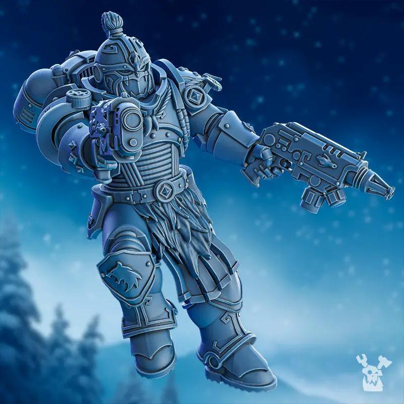 3D printed Tempest Wolves Squad model by DakkaDakka Miniatures, featuring five detailed wolf figures for tabletop gaming.