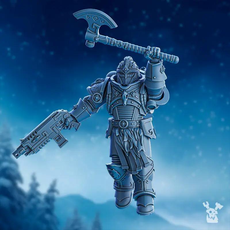 3D printed Tempest Wolves Squad model by DakkaDakka Mininatures, produced by Last Hope Miniatures, featuring five detailed wolf figures.
