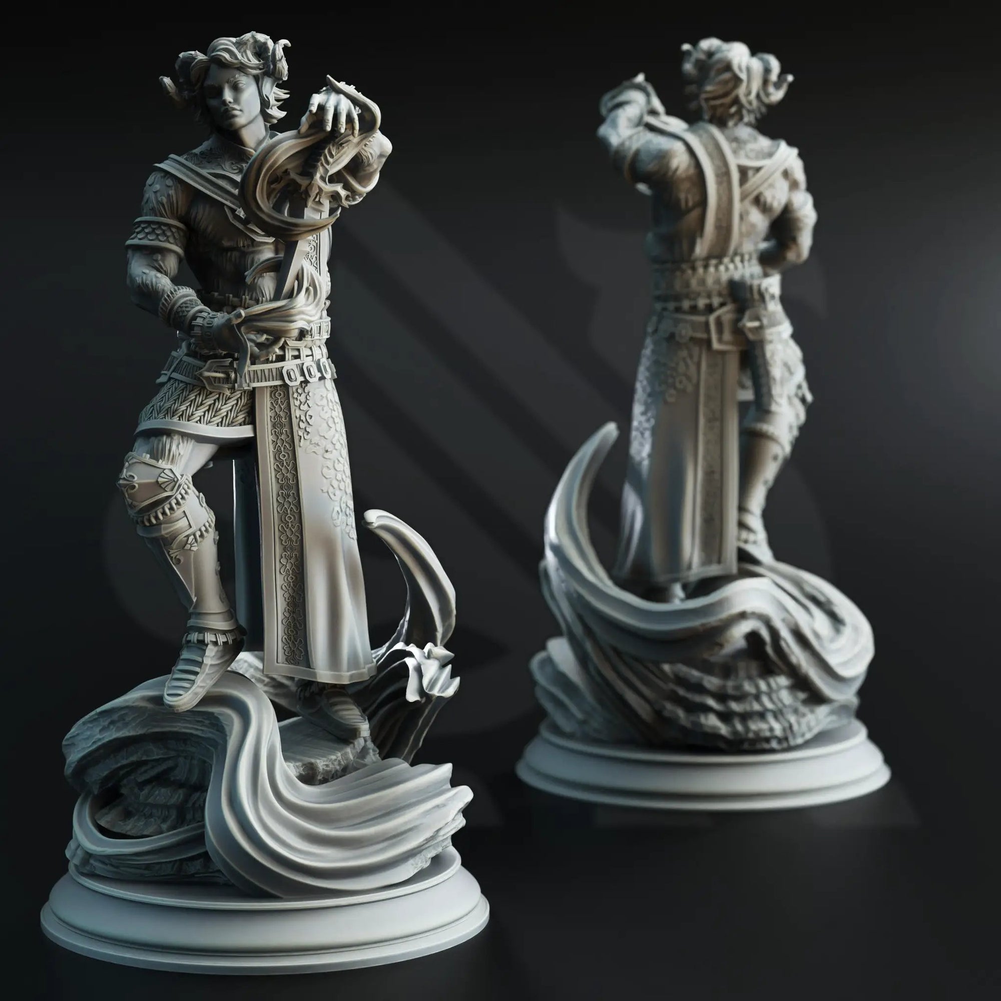 3D printed Tiefling Infernal Warlock model by Last Hope Miniatures, detailed miniature figure for tabletop gaming or display
