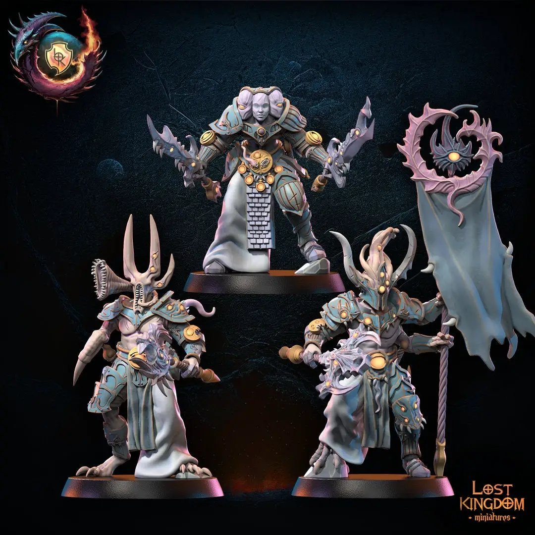 3D printed Transmutation Regiment Command Group model by Last Hope Miniatures, featuring detailed figures from Lost Kingdom Miniatures.