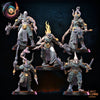 Set of five 3D printed Transmutation Regiment models by Lost Kingdom Miniatures, detailed fantasy miniatures for tabletop gaming.