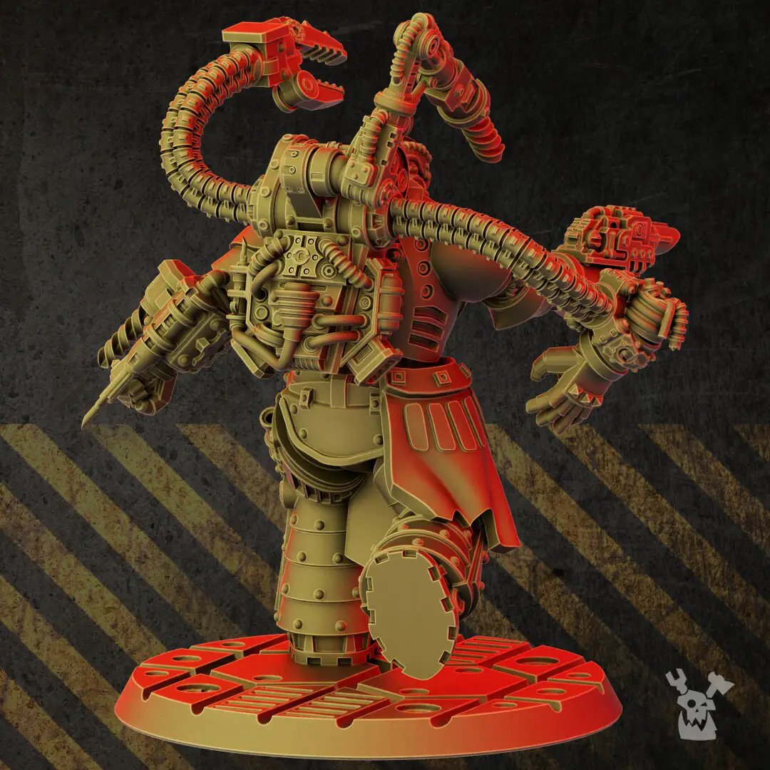 3D printed Turk the Surgeon model by DakkaDakka Miniatures, detailed miniature figure with surgical tools and medical attire.