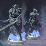 Two 3D printed undead warrior models by Last Hope Miniatures, detailed skeleton figures for tabletop gaming or display.