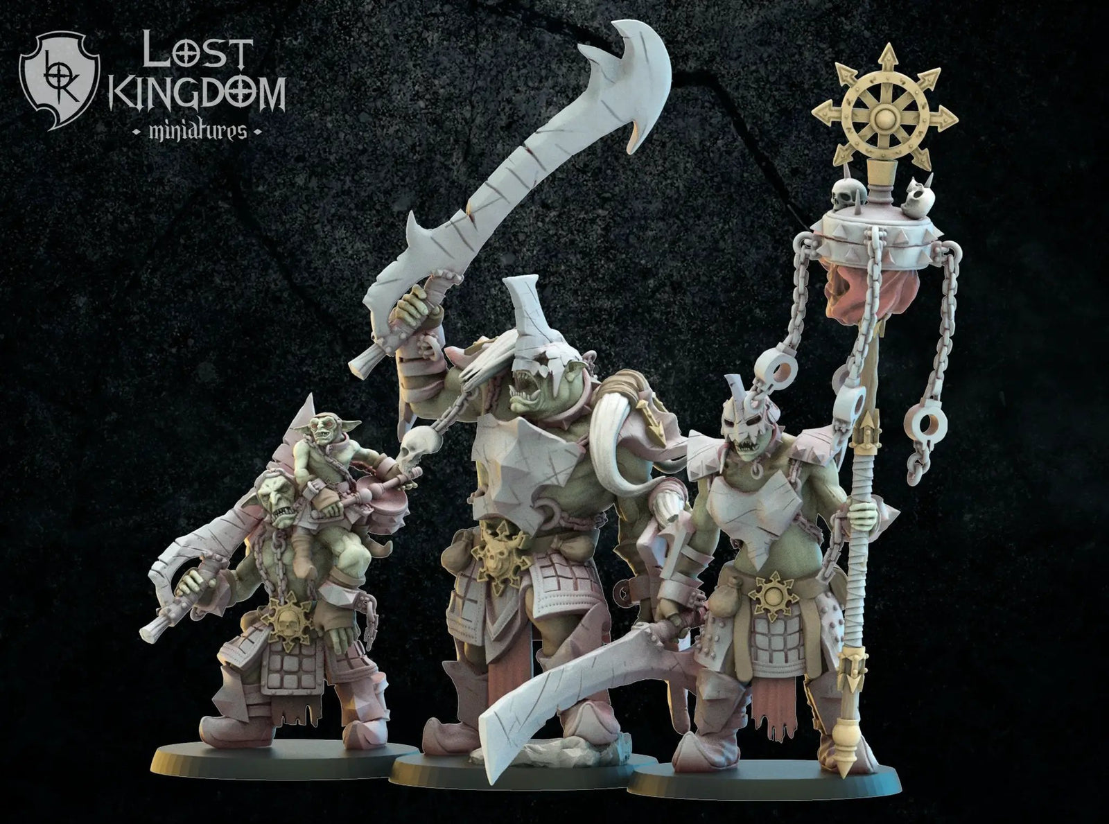 3D printed Urk Slaves Command Group model by Lost Kingdom Miniatures, featuring detailed miniature figures for tabletop gaming.