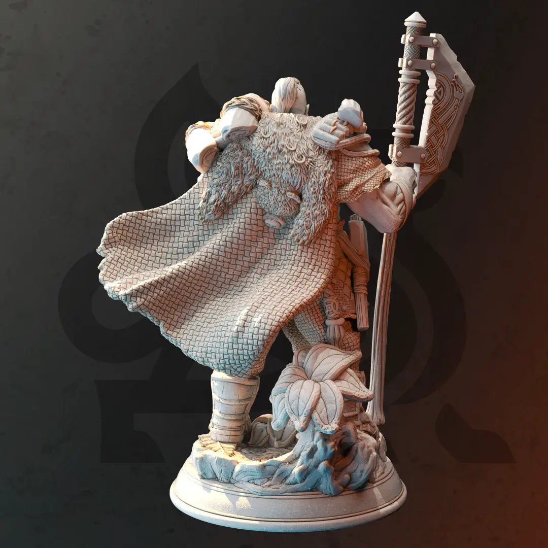 3D printed Viking Barbarian Berserker model by Last Hope Miniatures, featuring detailed armor and fierce warrior stance.