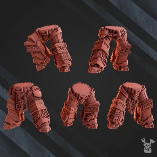 Set of five 3D printed Volcano Legion Heavy Destroyer models by Last Hope Miniatures for DakkaDakka Miniatures.
