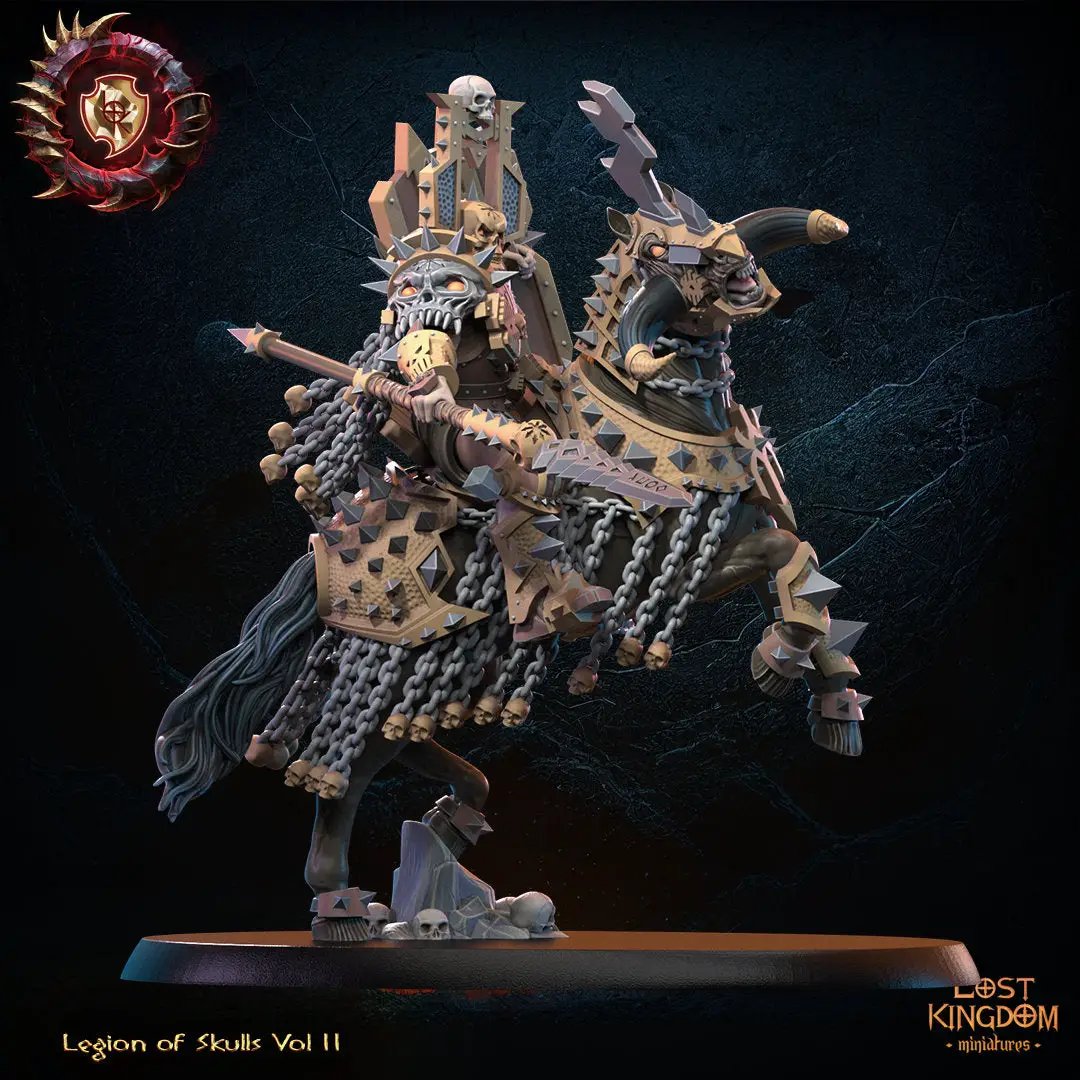 3D printed Skull Knight Champion model by Lost Kingdom Miniatures, detailed fantasy figure from Last Hope Miniatures.