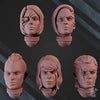 Set of five 3D printed War Sisters Bits head models by Last Hope Miniatures for tabletop gaming and miniature painting.