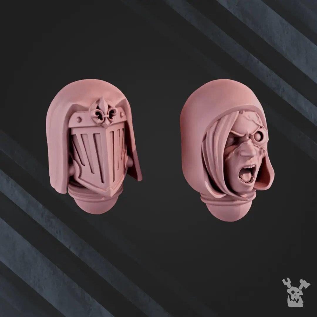 Three 3D printed War Sisters team models with heavy weapons by Last Hope Miniatures, detailed military figurines for tabletop gaming.