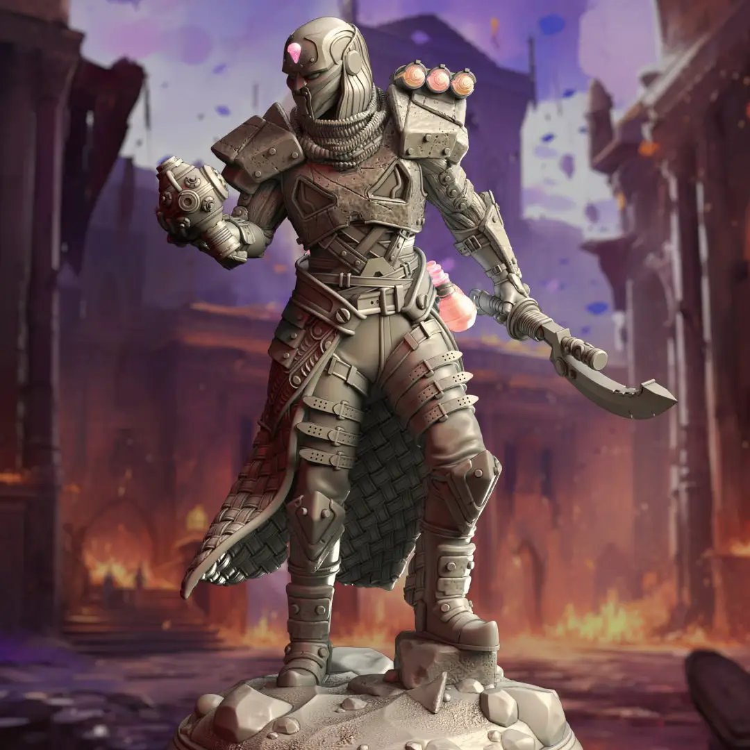 3D printed Warforged Artificer model by Last Hope Miniatures, detailed miniature figurine from DM Stash collection.