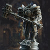 3D printed Warforged Colossus model by Last Hope Miniatures, detailed metallic figure with intricate armor and mechanical features.