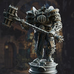 3D printed Warforged Colossus model by Last Hope Miniatures, detailed metallic figure with intricate armor and mechanical features.
