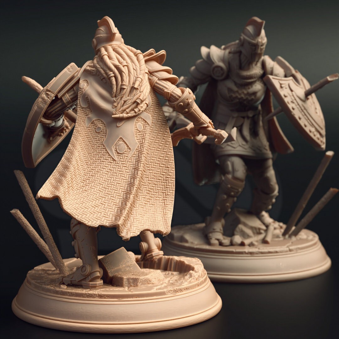 3D printed Warforged Warrior model by Last Hope Miniatures, detailed fantasy miniature figure from DM Stash.