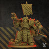 3D printed Warsmith model in heavy armor by DakkaDakka Miniatures, mounted on a detailed base, from Last Hope Miniatures.