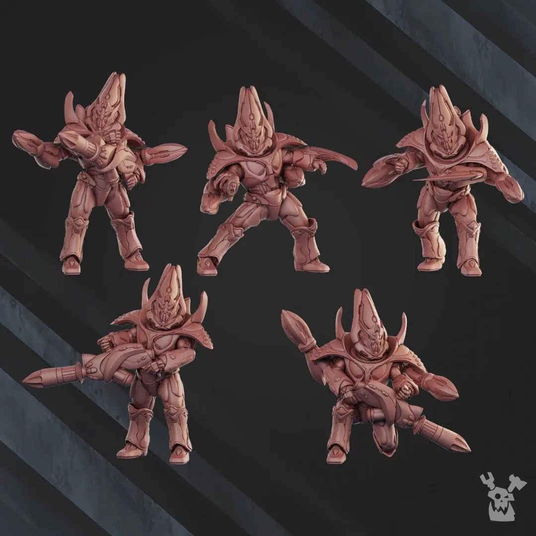 3D printed Web Jumper Squad x5 model by Last Hope Miniatures, detailed miniatures for tabletop gaming, produced by DakkaDakka.