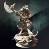 3D printed Werewolf Barbarian model by Last Hope Miniatures, featuring a fierce werewolf with barbarian armor and weapons.