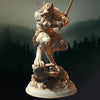 3D printed Werewolf Barbarian Fighter model by Last Hope Miniatures for D&D, detailed with fierce wolf features and barbarian armor.