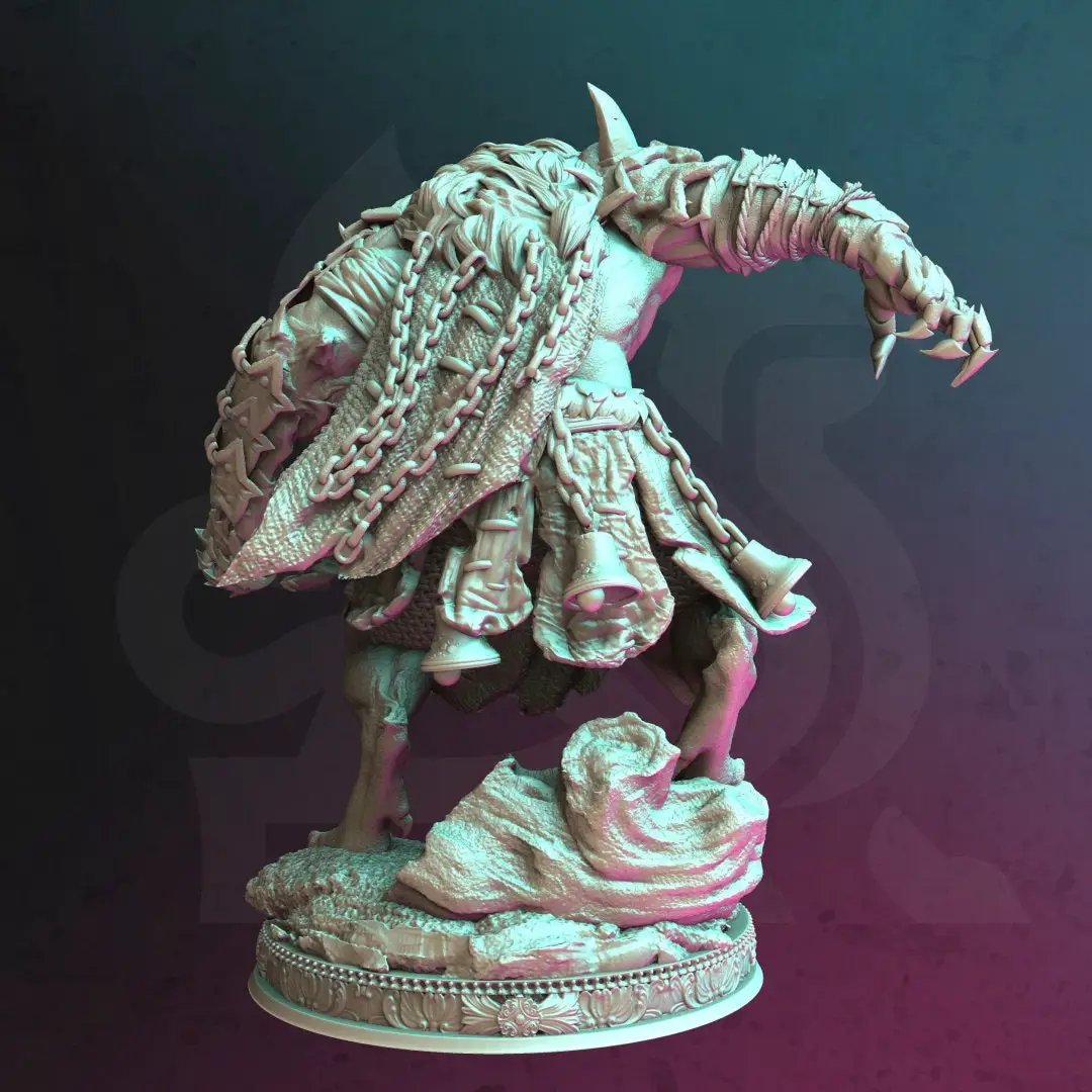 3D printed Werewolf Knight model by Last Hope Miniatures, featuring detailed armor and fierce wolf features.