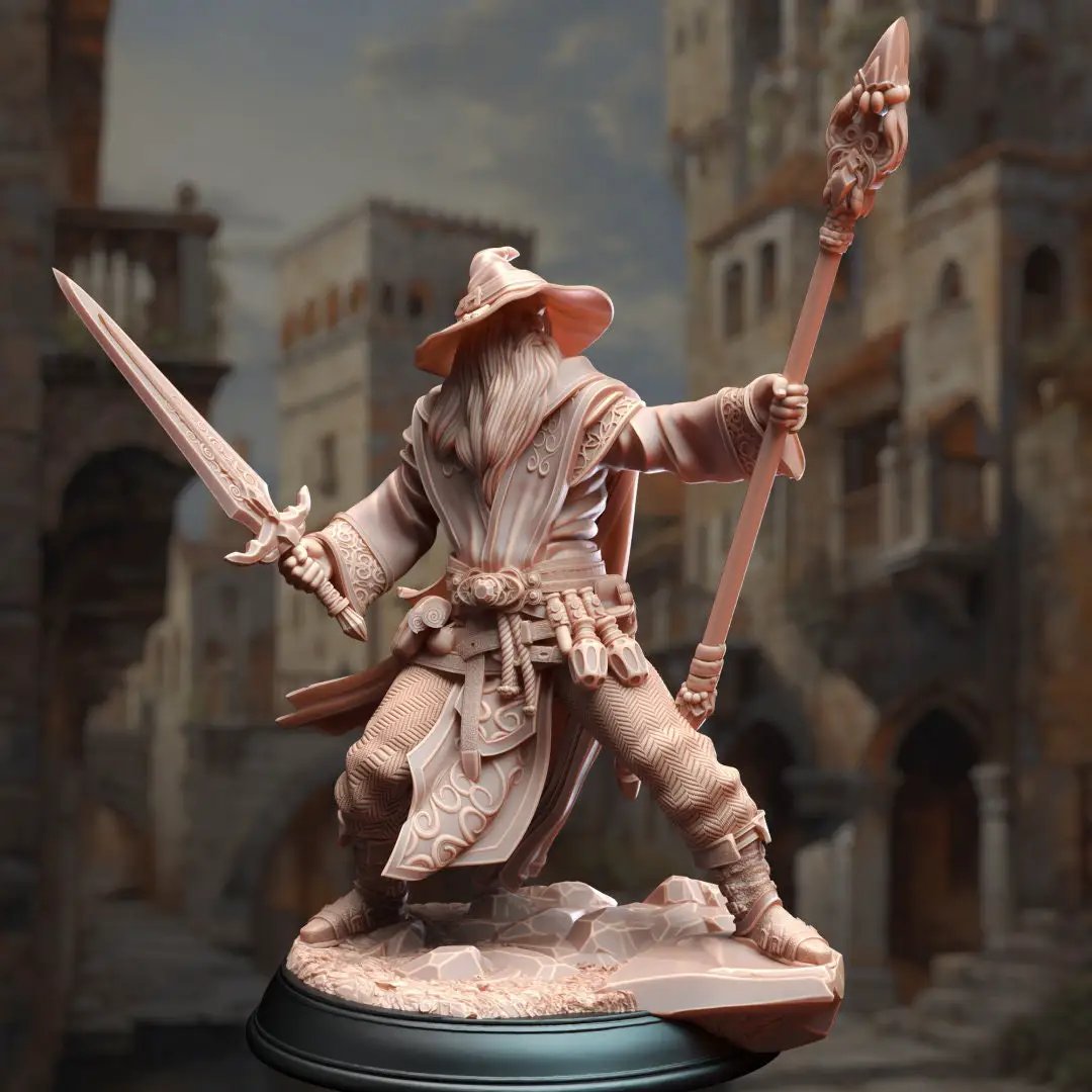 3D printed Wizard of Guidance model by Last Hope Miniatures, detailed fantasy figure from DM Stash collection.