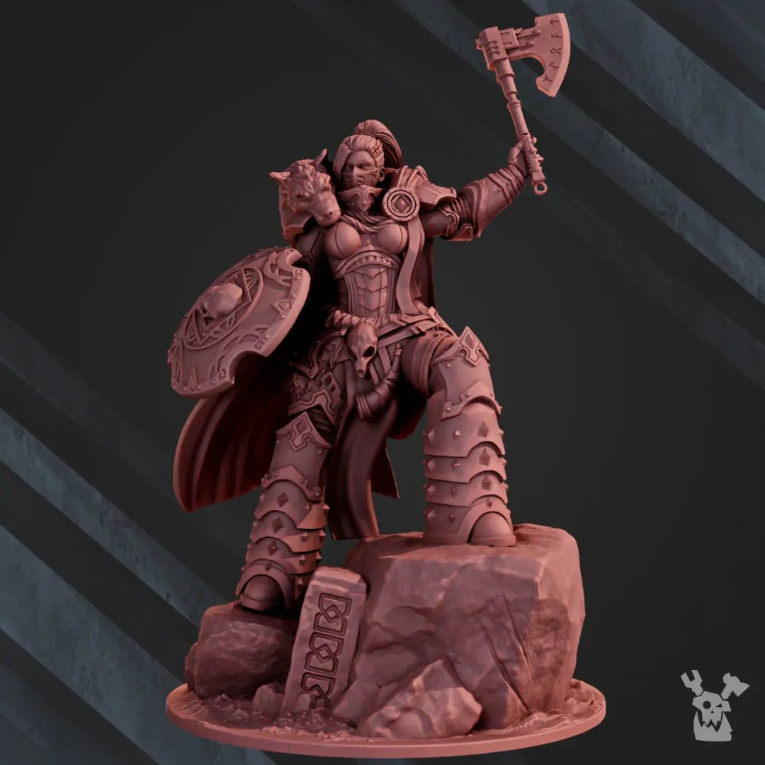3D printed Wolf Queen model by DakkaDakka Miniatures, detailed miniature figurine from Last Hope Miniatures collection.