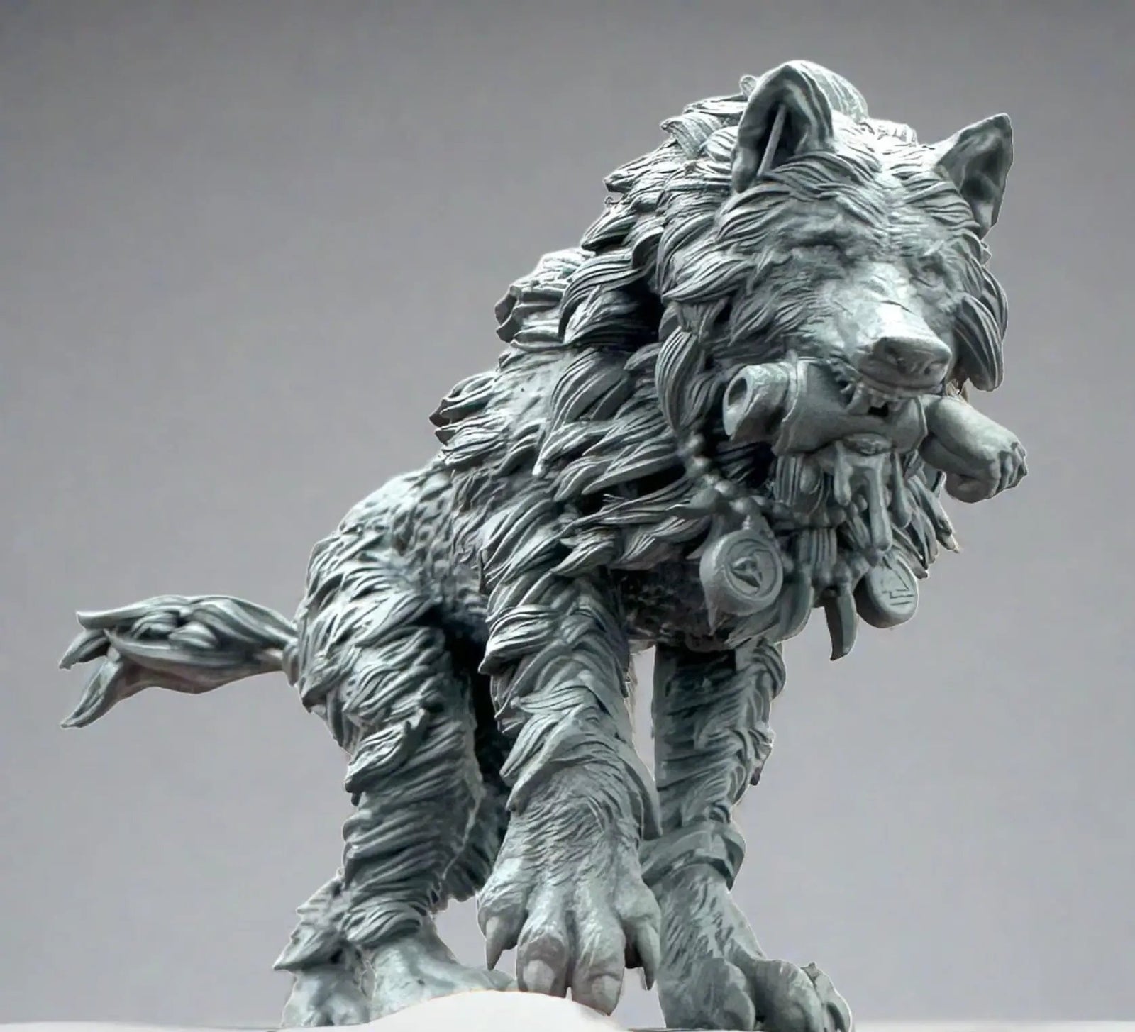Two 3D printed wolf models by 3DArtGuy Miniatures, detailed miniature figures from Last Hope Miniatures collection.