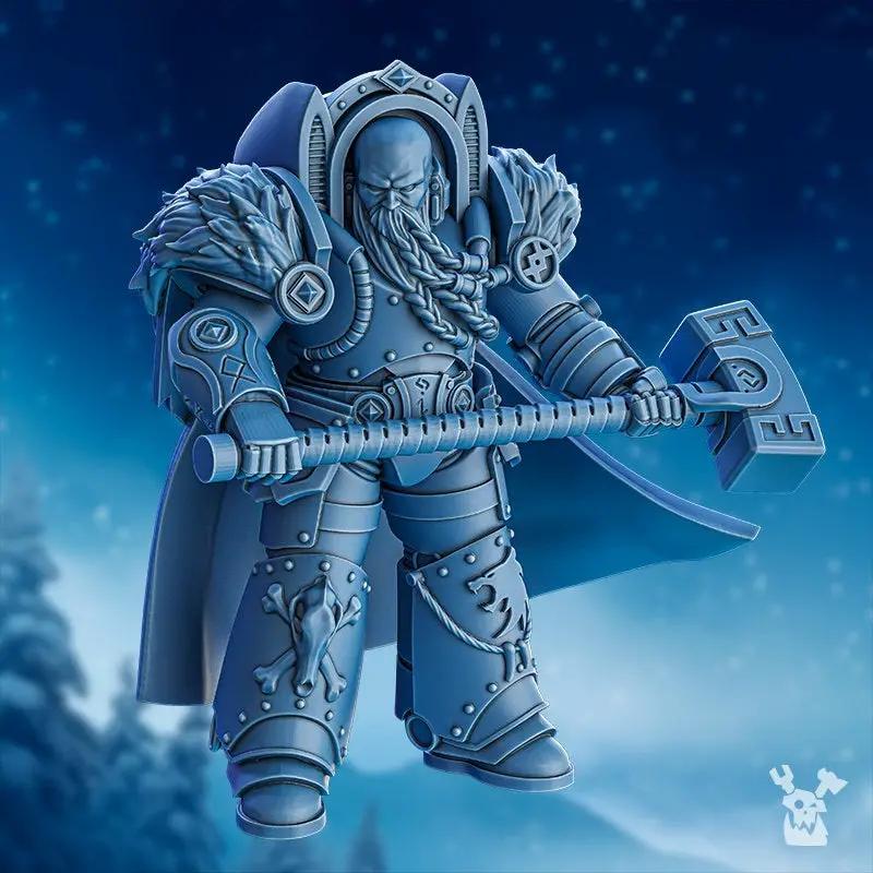 3D printed Yorr Stone Hammer model by Last Hope Miniatures for DakkaDakka Miniatures, detailed stone hammer with intricate design.