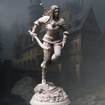 3D printed Young Master Bloodhunter model by Last Hope Miniatures, featuring detailed armor and weapon in a dynamic pose.
