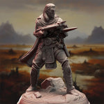 3D printed Yuan Ti Rogue Assassin model by Last Hope Miniatures, detailed fantasy creature with serpent features and intricate design.