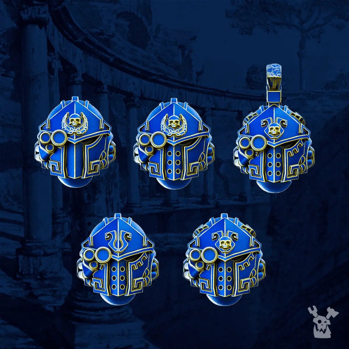 Set of 10 3D printed Princeps helmet models by Last Hope Miniatures, detailed plastic war gaming accessories from DakkaDakka.