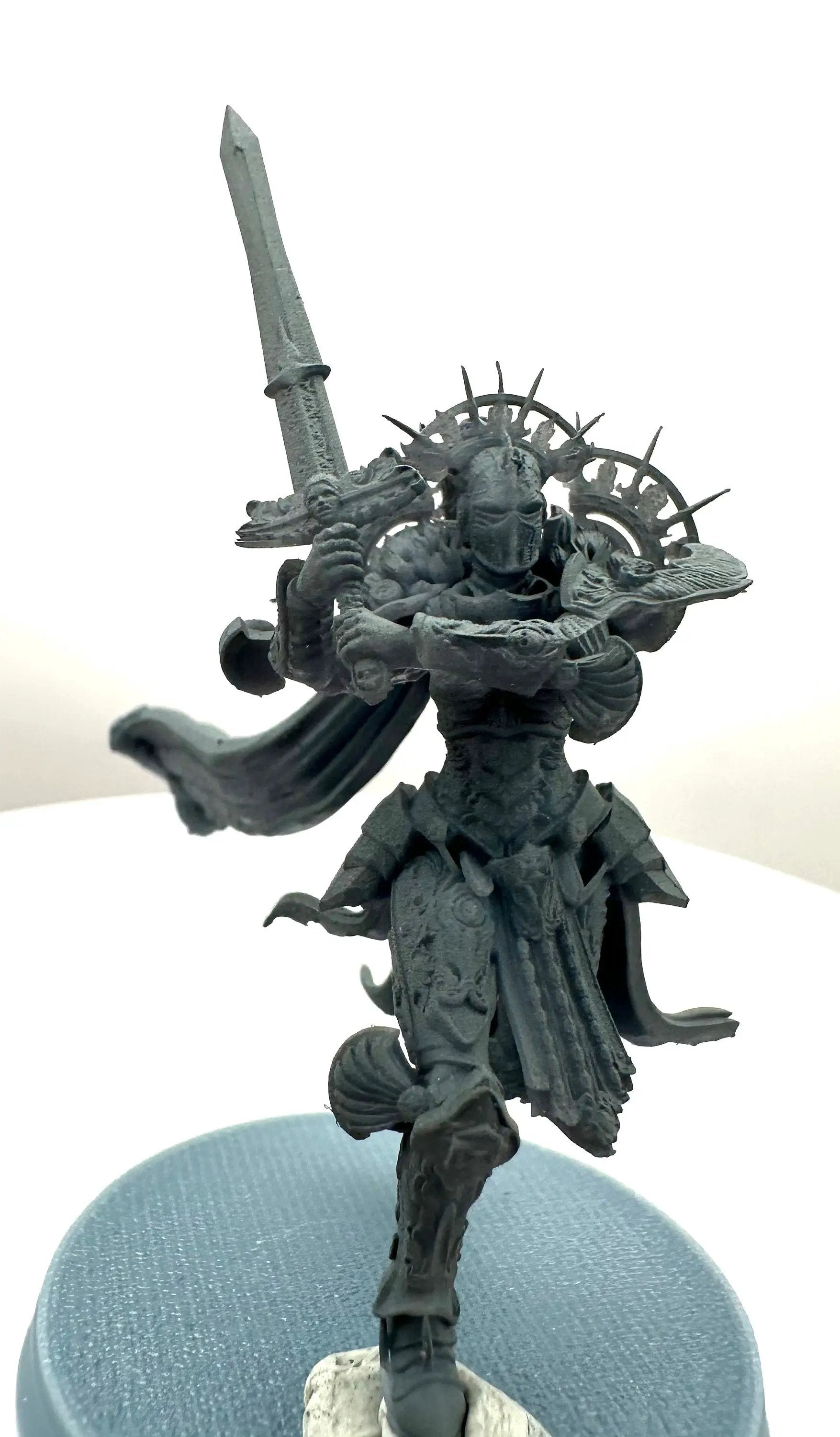 3D Printed Angry Paladin model by 3DArtGuy Miniatures, detailed miniature figure with armor and fierce expression, by Last Hope Miniatures