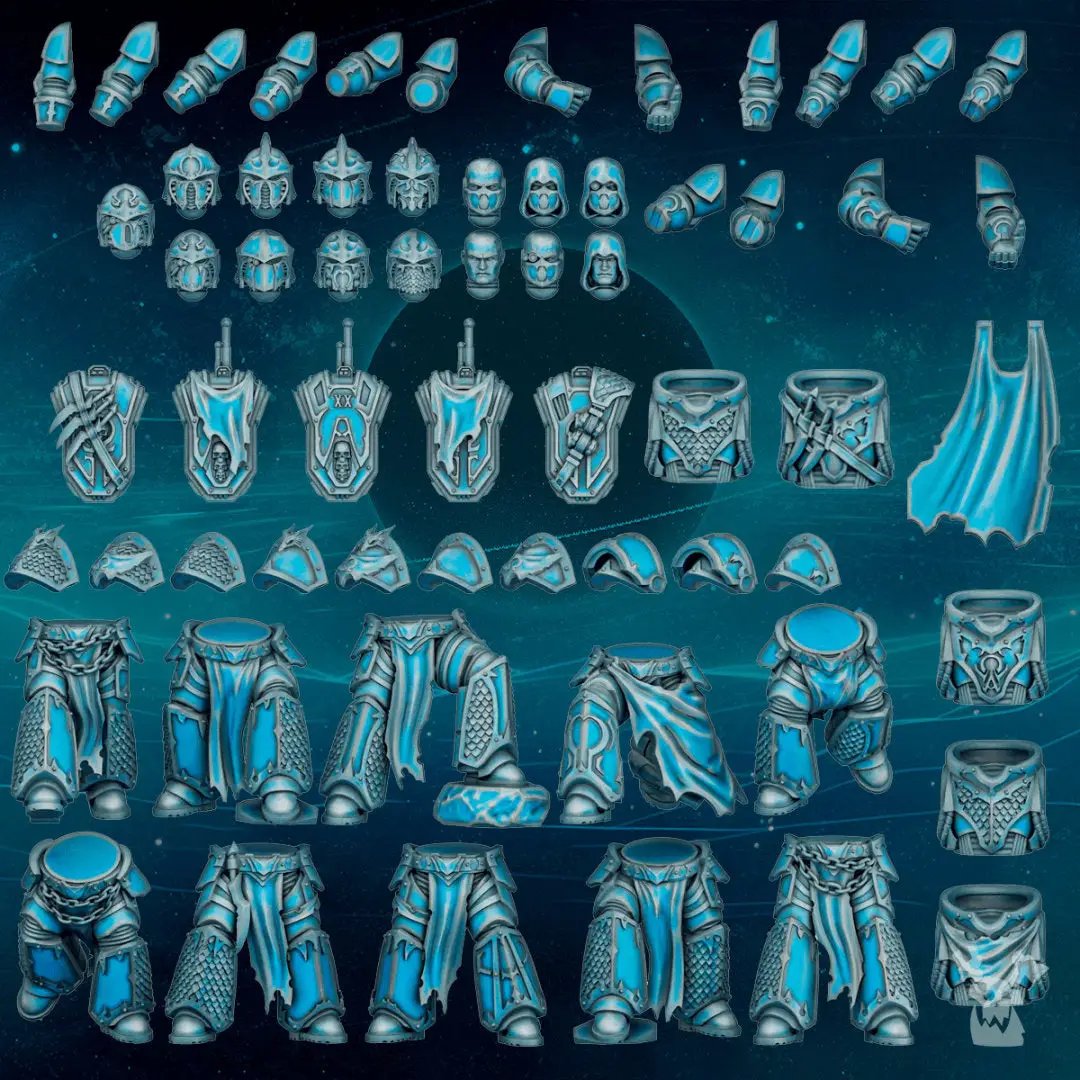 Set of 10 3D printed Scylla Legion Squad models by Last Hope Miniatures for DakkaDakka Miniatures, detailed sci-fi miniature models.