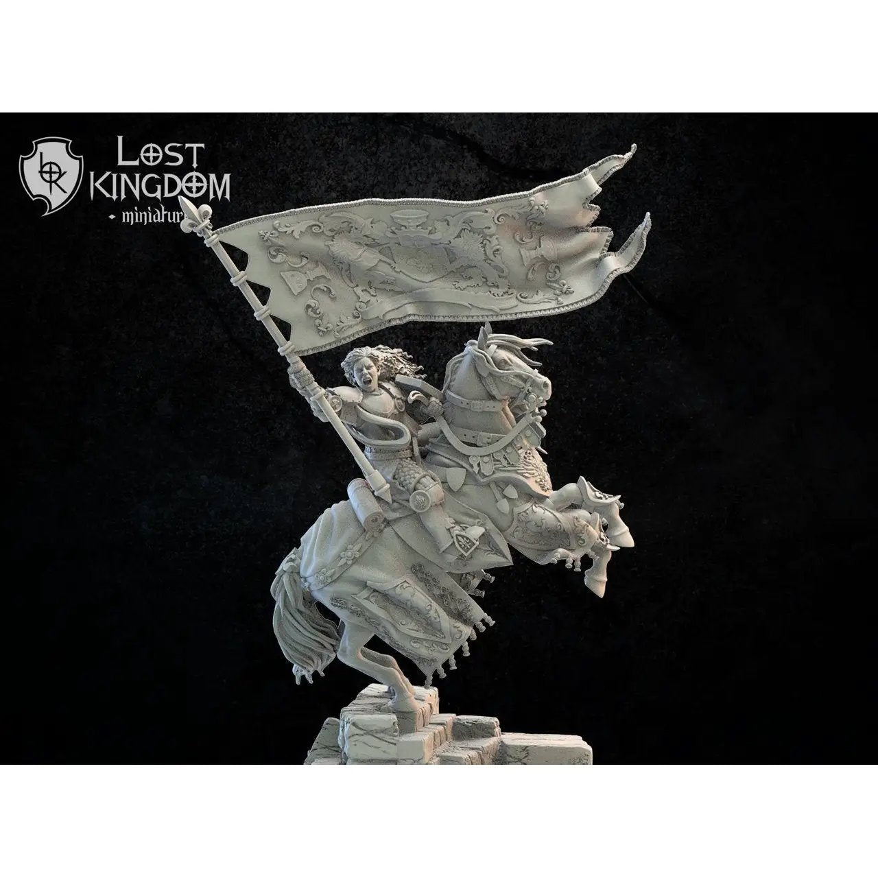 3D printed Kingdom of Mercia Standard Bearer model by Last Hope Miniatures, detailed miniature figure for tabletop gaming.